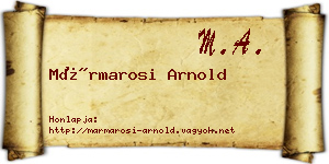 Mármarosi Arnold névjegykártya